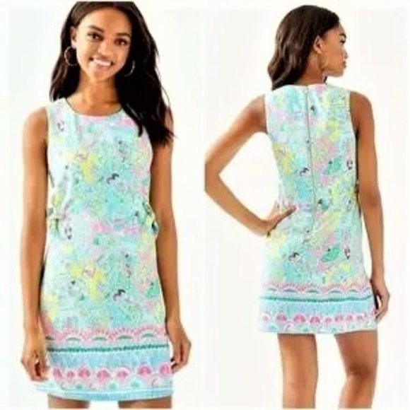 (70% OFF) NWT Lilly Pulitzer Marli Pastel Multi Color Stretch Shift Dress $275 - Picture 4 of 8